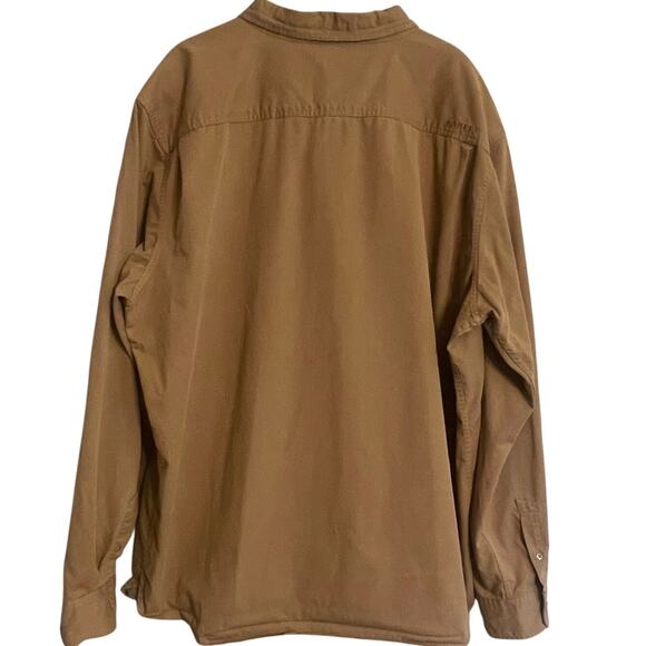 Oakley Brown Button Down Work Shirt Tough XXL BIG Hidden Pocket - Picture 2 of 11